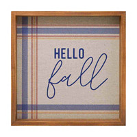 'Hello Fall' Square Wooden Wall Plaque Décor