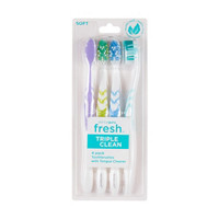 Dental Guru Fresh Triple Clean Soft Toothbrush, Pack of 4