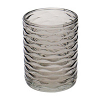 Embossed Wave Glass Tumbler, Gray