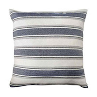 Blue Linen Stripe Decorative Pillow, 18 x 18 Inches