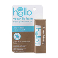 Hello Sweet Mint with Coconut Oil SPF 15 Vegan Lip Balm, 0.15 oz.