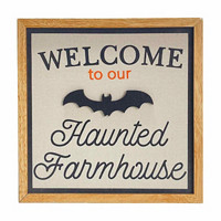 &#x27;Welcome To Our Haunted Farmhouse&#x27; Framed Art Décor