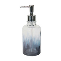 Glass Blue Forest Soap Dispenser