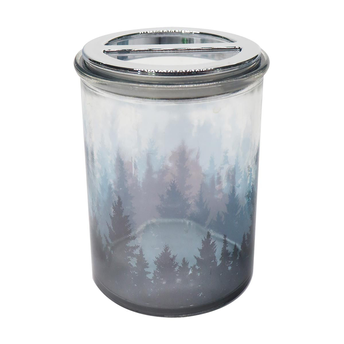 Glass Blue Forest Toothbrush Holder