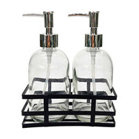 Glass Dispenser Set with Stand, 2 Count