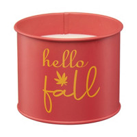 &#x27;Hello Fall&#x27; Scented Candle with Tin Holder, Mulled