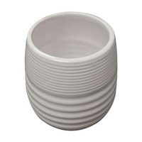 Ribbed Ceramic Tumbler, White