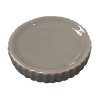 Ribbed Ceramic Soap Dish, Gray