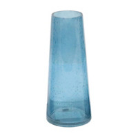 Blue Bubbled Glass Decorative Vase, Large