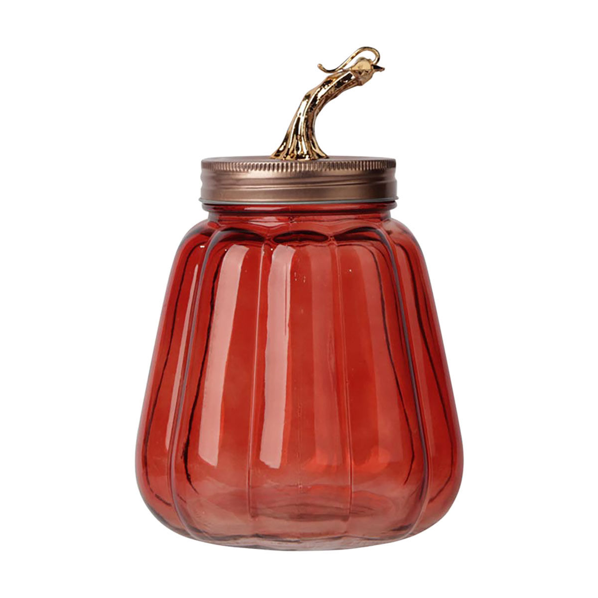Pumpkin Shaped Glass Storage Jar