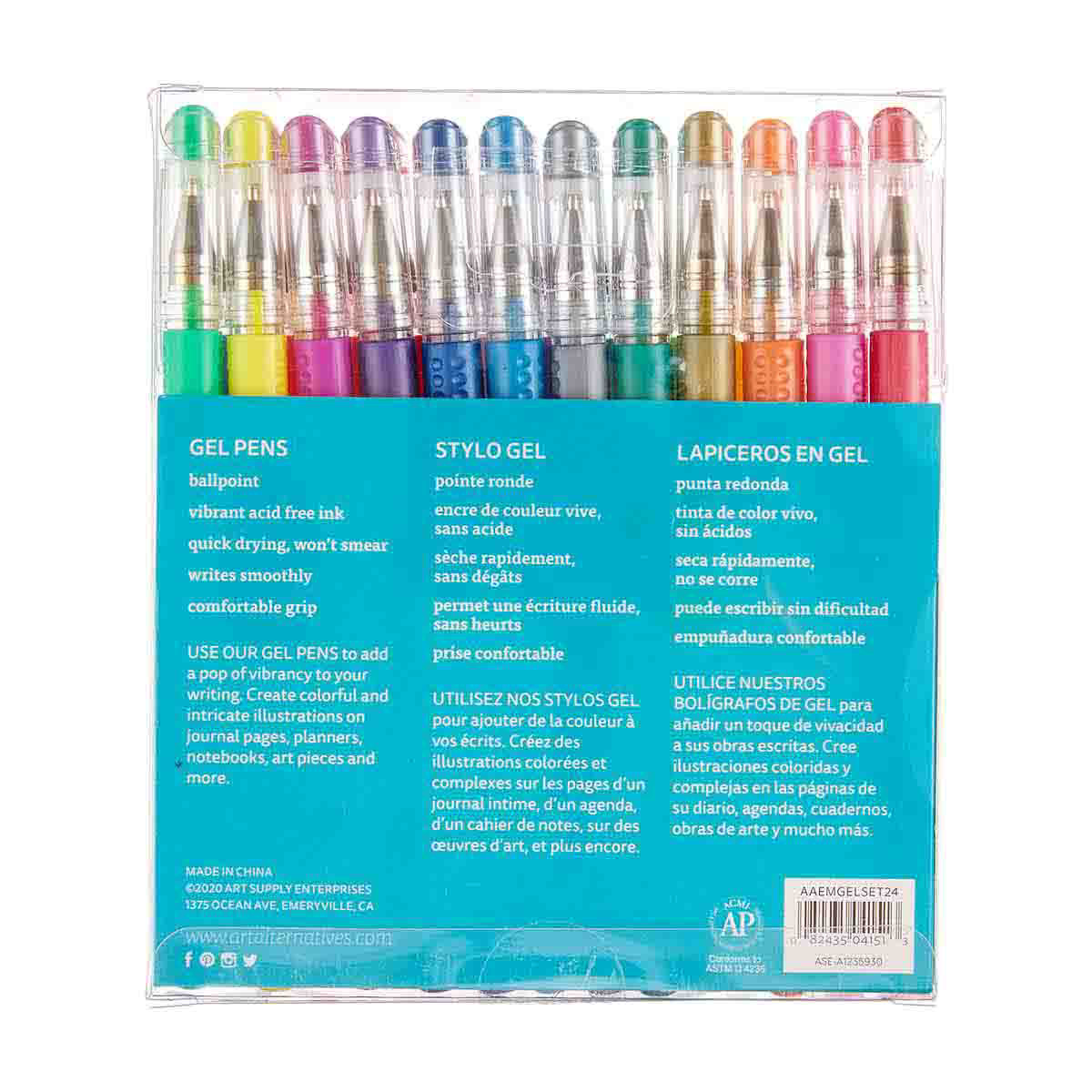 Art Alternatives Stylo Gel Pens, 24 Count