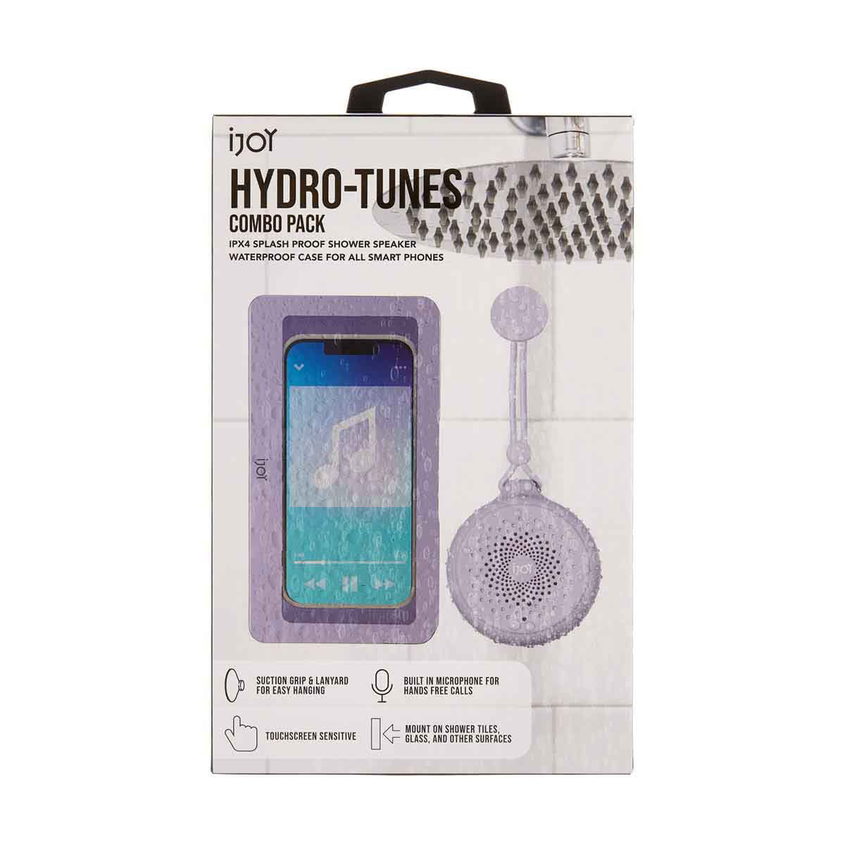 iJoy Hydro Tunes 3Watt Wireless Shower Speaker, Lavender