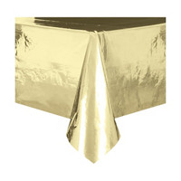 Gold Foil Disposable Party Tablecloth, 54 x 108 in.