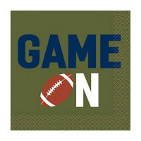'Game On' Football Beverage Napkins, 16ct, 5 in