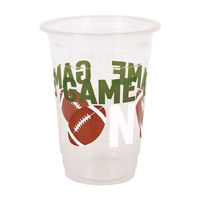 'Game On' Clear Football Plastic Cups, 8ct, 16