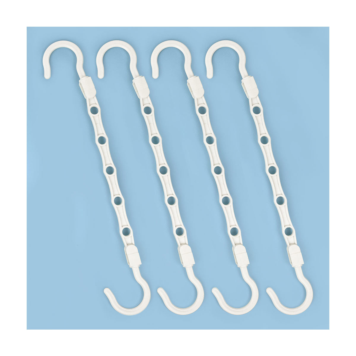 Cascading White Plastic Hangers, Space Saving, Pack of 20