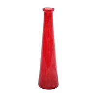 Cylindrical Glass Vase, Red