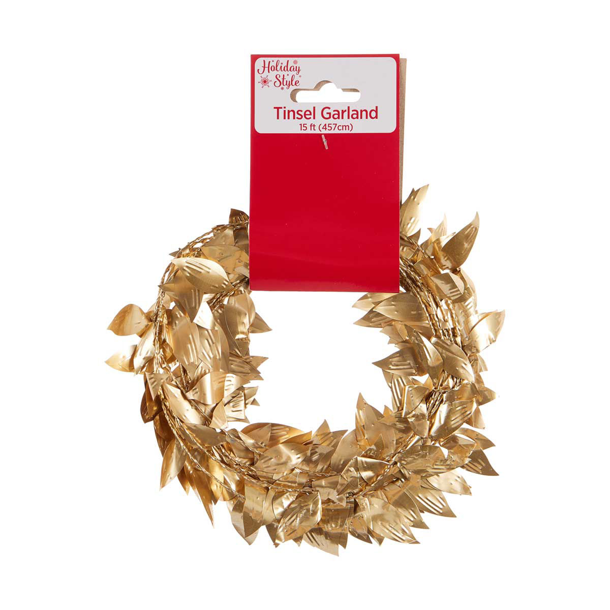 Tinsel Garland, 15 ft, Gold