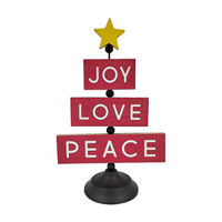 'Joy, Love, Peace' Tree with Star Topper