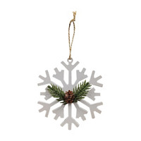 Wooden Hanging Snowflake Ornament