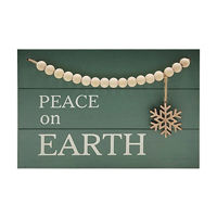 Wooden Beaded 'Peace of Earth' Wall Art