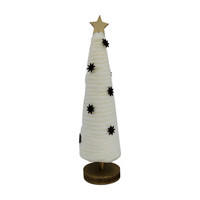 Styrofoam and Yarn Christmas Tree with Star Topper, 12 in
