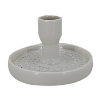 Decorative Ceramic Candle Holder, White