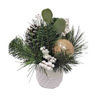 Artificial Christmas Arrangement with Ornaments, Pine Needles,