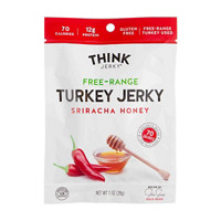Think Jerky, Free Range Turkey Jerky, Sriracha Honey