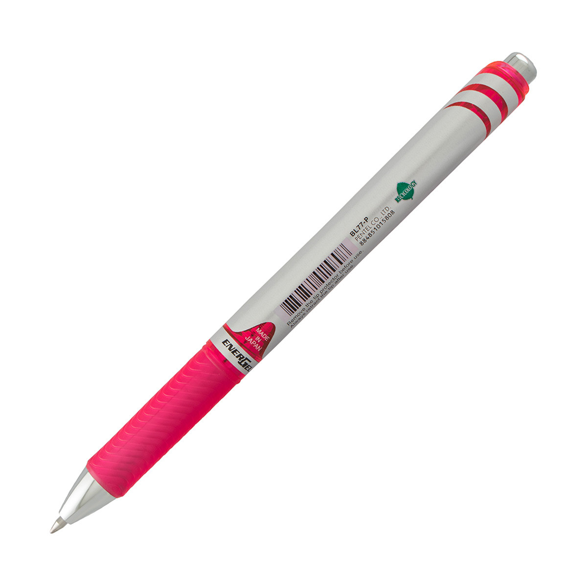 EnerGel® RTX Retractable Liquid Gel Pen, (0.7mm) Metal Tip, Medium, Pink