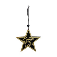 Glittery Star Wooden Ornament