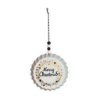 'Merry Christmas' Painted Bottlecap Ornament