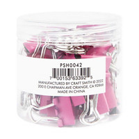 Ryder & Co. Pink Binder Clips, 35 Pieces