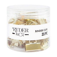 Ryder & Co. Gold Binder Clips, 35 Pieces