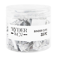 Ryder & Co. White Binder Clips, 35 Pieces