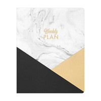 Ryder & Co. Black & White Undated Weekly Planner, 96 Pages