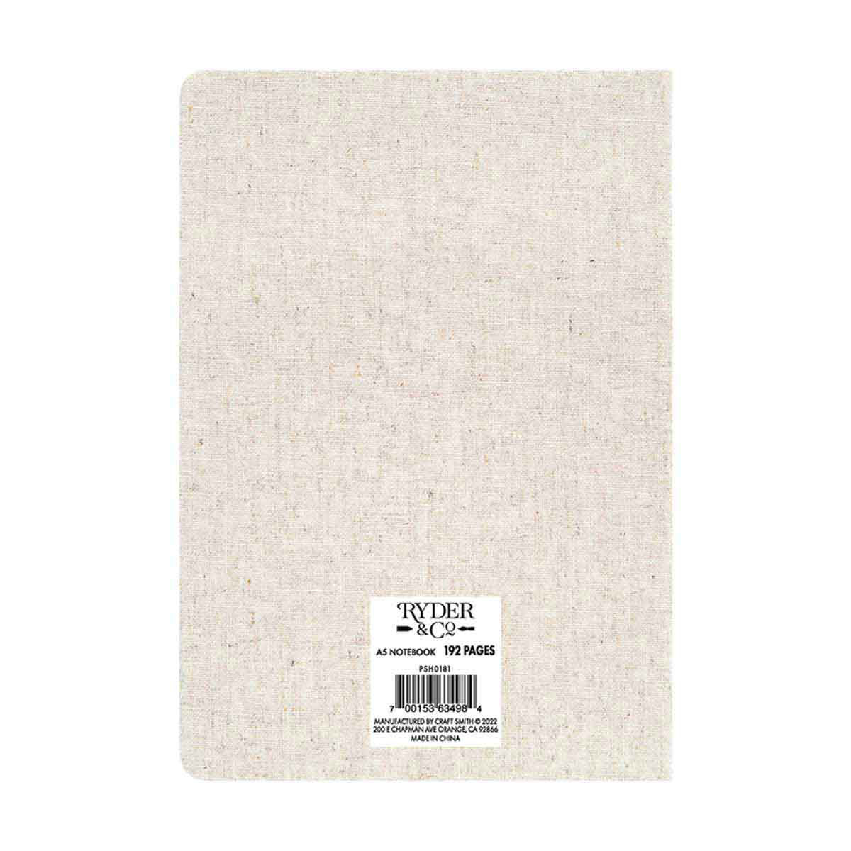 Ryder & Co. Natural Linen Notebook, 192 Pages