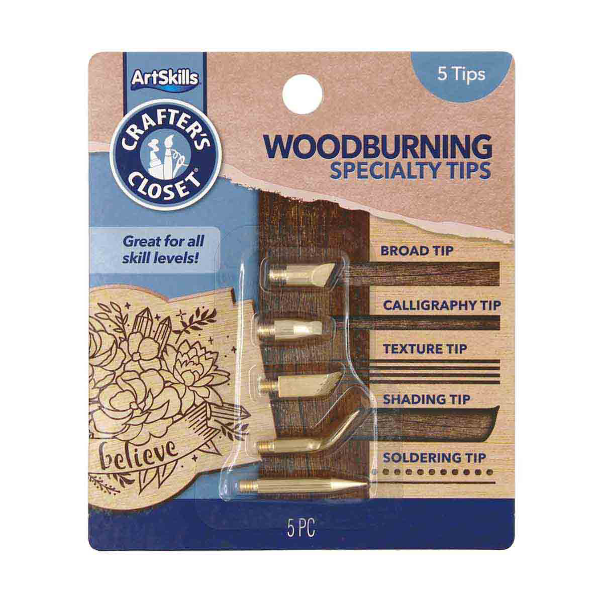 Crafter's Closet Wood Burning Tool Tips, 5 Count