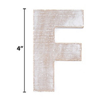 White Wash Wood Letter - F, 4 in