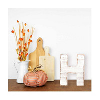 White Wash Wood Letter - H, 4 in