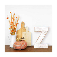 White Wash Wood Letter - Z, 4 in
