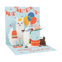 'Happy Birthday' Llama Pop Up Greeting Card
