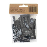 American Craft DIY Shop Mini Clothespin Embellishment, 30 Pieces, Black