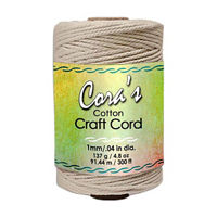 Cora's Cotton Natural Craft Cord, 1 mm, 300 ft