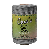 Cora's Cotton Charcoal Craft Cord, 1 mm, 300 ft
