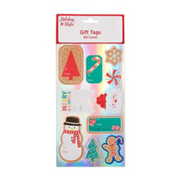 Holiday Style Christmas Sweets Assorted Gift Tag Sticker Sheet, 60 Count