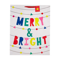 Merry & Bright' Colorful Gift Bag, Jumbo