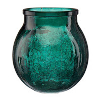 Cracked Glass Vase, Emerald