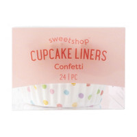 Sweetshop Cupcake Liners, Rainbow Confetti, 24 Pieces