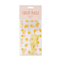 Sweetshop Treat Bags, Gold Dots, 15 Pieces